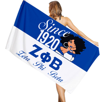 Serviette de plage Sorority Zeta Phi Beta 1920, design moderne personnalisé, vente en gros, tissu doux, idéale pour les vacances d'été