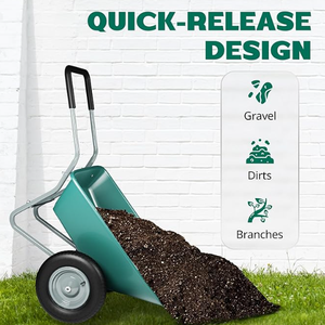 Carretilla doble de jardín de plástico de gran capacidad de 130kg a <span class=keywords><strong>precio</strong></span> barato resistente - Product Image 5