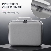 Étui rigide compact en EVA de qualité supérieure, antichoc et étanche, gris, organiseur d'outils, sac rigide avec poche en filet et fermeture éclair, pour le voyage