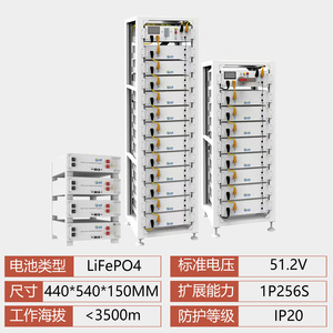ชุดแบตเตอรี่ LiFePO4 96V-768V 100Ah แบบต่อพ่วงได้ สำหรับเก็บพลังงานอุตสาหกรรม ระบบออฟกริด ระบายความร้อนด้วยอากาศ RS485 - Product Image 2