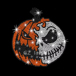 Trasferimento di strass di Halloween con mela avvelenata Bling Hotfix Festival motivo strass trasferimento per i vestiti - Product Image 4