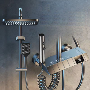 Ensemble <span class=keywords><strong>de</strong></span> douche à touches <span class=keywords><strong>de</strong></span> piano gris, <span class=keywords><strong>robinet</strong></span> <span class=keywords><strong>de</strong></span> salle <span class=keywords><strong>de</strong></span> bain avec affichage numérique, système <span class=keywords><strong>de</strong></span> douche pour baignoire, <span class=keywords><strong>robinet</strong></span> fonctionnel chaud et froid - Product Image 1