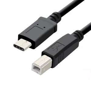 Cabo USB 2.0 tipo C para impressora, 1M, 1.5M, 2M, tipo C, para piano elétrico, scanner, tipo C, tipo B