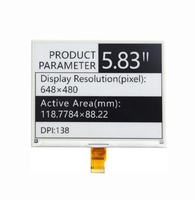 Tampilan e-ink SPI 5.83 inci 648x480 4 modul kertas elektronik tingkat abu-abu pembaca E-Book tipe produk Premium