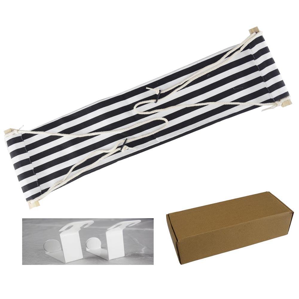 Hamac rayé noir et blanc du pied 4 #