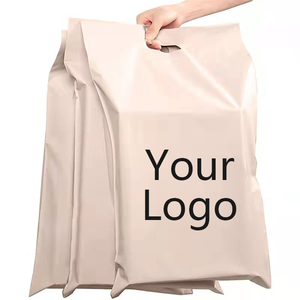 Custom Logo Express Envelope Handle Mailing Bags with Handle Poly Square Polymailer Beige Courier Packaging