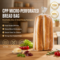 Sacs à pain en plastique transparent de qualité alimentaire avec logo personnalisé en gros, sacs à pain micro-perforés en CPP