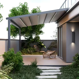 Auvent rétractable en aluminium de pergola en <span class=keywords><strong>PVC</strong></span>, auvent de <span class=keywords><strong>toit</strong></span> rétractable Pergola Hotels Modern Allunimum Frame - Product Image 2