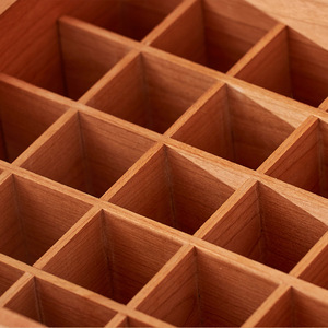 Caja de Almacenamiento de Aceites Esenciales de Madera, 18x18x8.3cm, Organizador de Escritorio Hecho a Mano, Forma Rectangular - Product Image 3