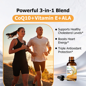 Gouttes liquides de levure de riz rouge + CoQ10 OEM ODM 1200MG Acide alpha-lipoïque et Vitamine E – Favorise la réduction du cholestérol et stimule l'énergie cardiaque - Product Image 5