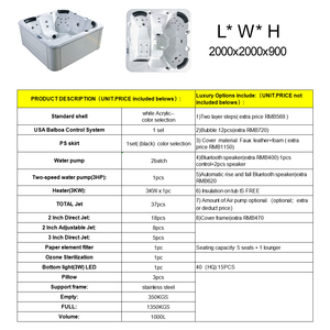 Jacuzzi spa extérieur spa avec <span class=keywords><strong>pompe</strong></span> à <span class=keywords><strong>chaleur</strong></span> balboa spa 6 personnes jacuzzi extérieur spa jet system débordement jacuzzi - Product Image 2
