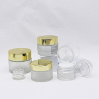 Pot Cosmétique en Verre Transparent 30ml 50ml 100ml 50g 100g, Pot Vide pour Crème et Baume à Lèvres