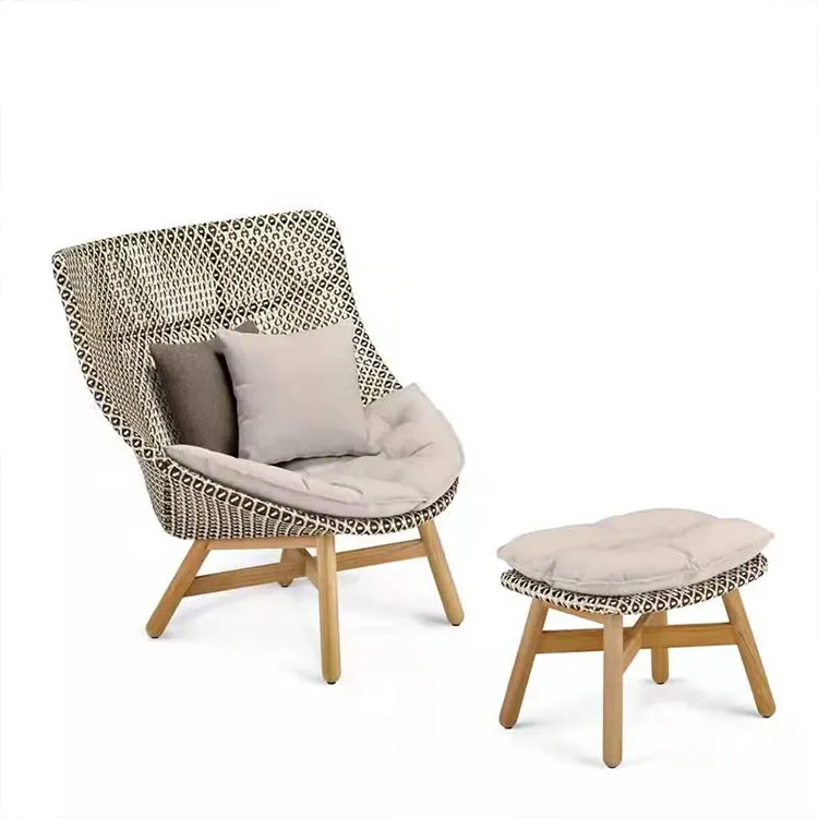 Vintage açık kanepe sandalyeleri eğlence bahçe tik hasır koltuk takımı veranda mobilya