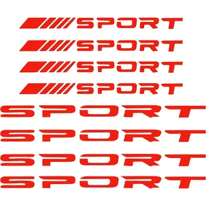Sport Logo Car Rear Stickers & Mirror Decals Auto Wheel Reflective Personality Stripes Wheel Rim Decor Stickers