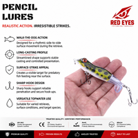 Échantillon Gratuit Nouvelle Leurre Rigide Rouge Yeux de Grenouille en ABS pour la Pêche en Lac et en Ruisseau, Vente en Gros à l'Export