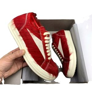 Zapatillas bajas de cuero de lujo Owens para hombre y mujer, con cordones, suela gruesa, informales, planas, en stock, color negro - Product Image 3