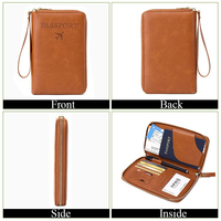Sac de rangement pliable imperméable en PU anti-vol RFID pour câbles de données de voyage, organisateur d'accessoires électroniques au design tendance