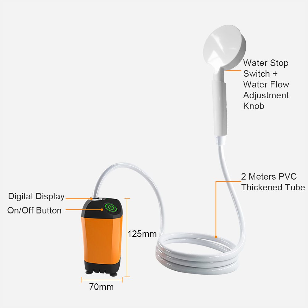 Douche de Camping Portable Électrique Rechargeable - Autonomie et Affichage Digital - Equipements solaires (14728273