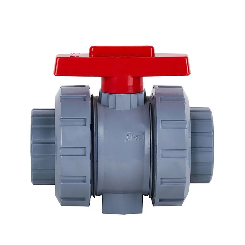 DN50 2inch True Double Union Socket Cpvc Ball Valve With spring return actuated 2 Way pneumatic ball valve