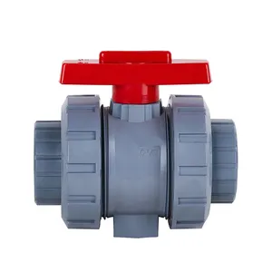 DN50 2inch True Double Union Socket Cpvc Ball Valve With Spring Return Actuated 2 Way Pneumatic Ball Valve