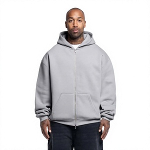 Women's Gray Full Sleeve Hooded <b>Zip</b>-<b>Up</b> Sweatshirt 100% Cotton Fleece Solid Color Autumn Wear - Product Image 1