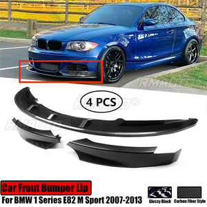 สำหรับ BMW ซีรีส์ 1 E82 M Sport ปี 2007-2013 ชุดแต่งกันชนหน้า สปอยเลอร์ ดิฟฟิวเซอร์  แบบมันเงา สีดำลายคาร์บอนไฟเบอร์ - Product Image 1