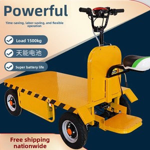 Carrello Elettrico Giallo a Pianale Pieghevole a Quattro Ruote per Trasporto Carichi e Sollevamento su Cantiere - Product Image 4