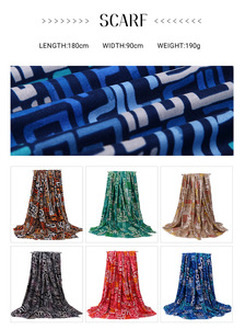 Long Geometric Digital Print Polyester <b>Scarf</b> Women Multifunctional All‑Season Wrap Shawl - Product Image 6