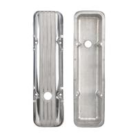 Couvre-culbuteurs courts en aluminium poli à ailettes pour Chevy SBC 58-86, fixation par boulons périphériques, pour moteurs 283 302 305 327 350 400, trou de 1-1/4 pouce