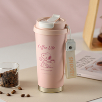 Gobelet à café Snoopys 500 ml en acier inoxydable 316 à double paroi, isolé sous vide, tasse de voyage portable