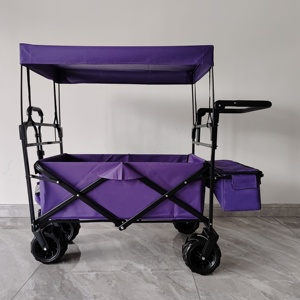 Bán buôn bốn-bánh xe ngoài trời toa xe đẩy với tán cho trẻ em của những buổi dã ngoại bãi biển & cắm trại OEM tùy chỉnh CuộN container - Product Image 3