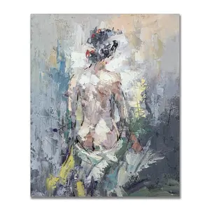 Pinturas abstractas de nude para mujer, arte sexual, chica china, pintura al óleo de cuerpo al aire libre, arte de pared sobre lienzo para decoración del hogar y baño