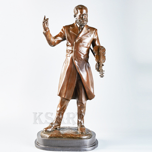 Estatuas de bronce y esculturas decorativas Artesanías y estatuas de músicos Artesanías de metal para decoración de interiores - Product Image 1