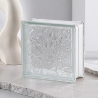 Bloc de verre creux à motif de glace double face 190*190*80mm, cloison de séparation, décoration moderne industrielle pour la maison et l'hôtel
