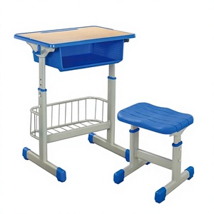 Conjunto de Mesa y Silla Individual Ajustable <span class=keywords><strong>en</strong></span> <span class=keywords><strong>Altura</strong></span>, de Plástico ABS, para Escuela Primaria, Diseño Moderno, 400x600mm, Personalizable - Product Image 2