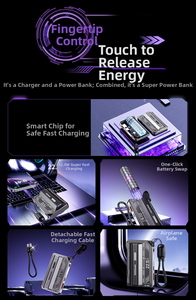 Portable Built-in <b>Cables</b> Power Bank PD22.5W Super Fast Charging Detachable Fast Power Bank 5000mah Fast Charger - Product Image 3