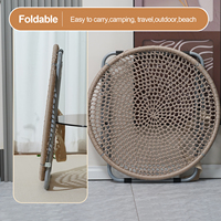 Chaise pliante moderne en corde tressée Ropecube, légère, style lune, pour salle à manger, intérieur, extérieur, salon, balcon, bureau à domicile