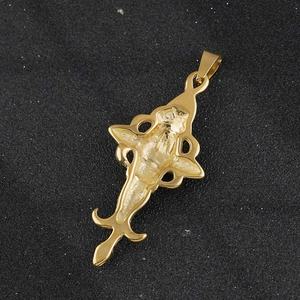 Collar con Colgante de Acero Inoxidable para Hombre, Diseño de Cruz y Calavera, Chapado en Oro, Joyería Religiosa Cristiana, Venta al Por Mayor - Product Image 4