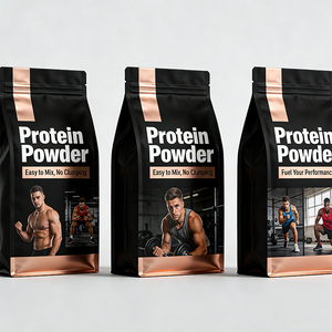 Bolsa de Embalaje de <span class=keywords><strong>Alimentos</strong></span> de Plástico Reutilizable a Prueba de Humedad con Impresión Personalizada, Bolsa de Pie para Proteína de Suero en Polvo - Product Image 2