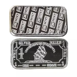 Silver And Gold Plated Coins 1 Gram Silver Iron Ship Bar Silver Coin Making Nautical Commemorative Coins