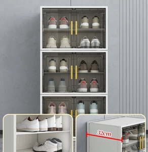 Grande capacità moderna scatola di scarpe di plastica trasparente formica <span class=keywords><strong>scarpiera</strong></span> facile da montare nuova porta armadio mobili da pranzo per la casa - Product Image 3