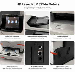 Stampante Laser Monocromatica HP <span class=keywords><strong>LaserJet</strong></span> Enterprise 500 <span class=keywords><strong>MFP</strong></span> M525dn M527dn M521dn M506 Ricondizionata, Alta Velocità, Duplex, con Connessione di Rete - Product Image 3