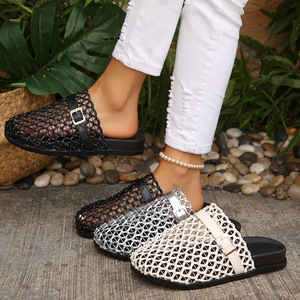 Zapatillas Mary <span class=keywords><strong>Jane</strong></span> de tacón alto estilo francés con malla transpirable para mujer - Chanclas vintage de talla grande - Zapatos de mujer en stock - Product Image 1