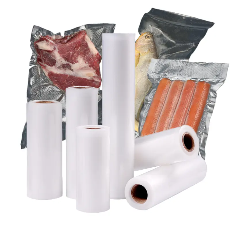 Factory sale frozen storage plastic embossed vacuum food bag roll for food packaging