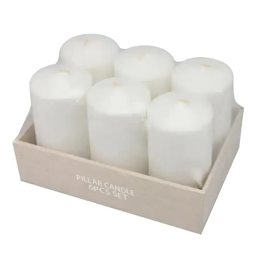 Velas decorativas para jantar por atacado Pilar marfim Velas grandes sem perfume para casamento