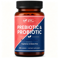 Gummies prébiotiques et probiotiques SYC BIO Advanced pour le bien-être quotidien, 50 unités, saveur framboise bleue, marque privée, prix usine OEM ODM