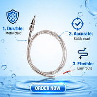 Sensor de Temperatura de Alta Precisión RTD PT100 de 3 Cables con Protección de Resorte