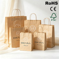 Sac en papier kraft brun écologique pour boulangerie, pâtisserie, emballage personnalisé, sac en papier kraft pour chaussures, vêtements, livres