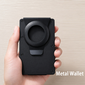 Cartera de Aluminio Personalizada OEM con Bloqueo RFID para AirTag, Tarjetero Metálico Minimalista y Delgado para Hombre, Venta al Por Mayor de Fábrica - Product Image 1