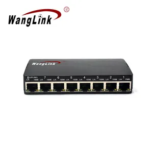 Wanglink DC OUT 5V-12V POE ใน16V-56V 10/100Mbps 8พอร์ตย้อน POE